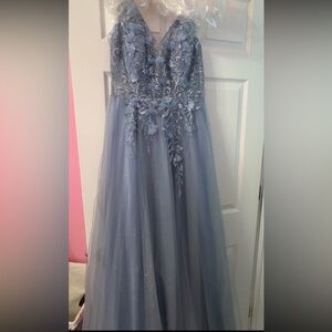 Cinderella Sparkling Blue Floral Dress